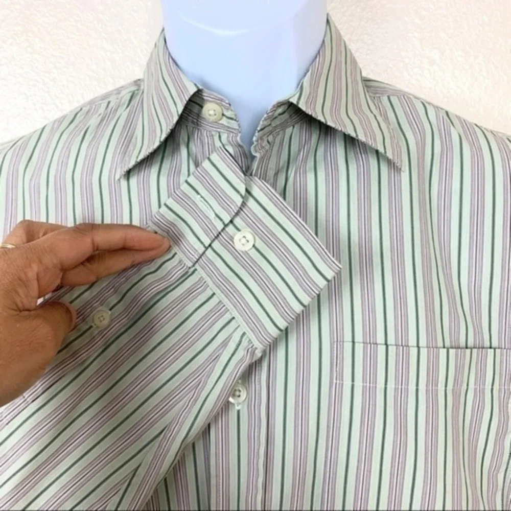 Banana Republic Men’s shirt Green striped Sz Small
